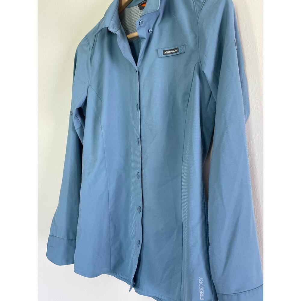 EDDIE BAUER light blue lightweight vented camping outdoor athletic shirt - Picture 4 of 7